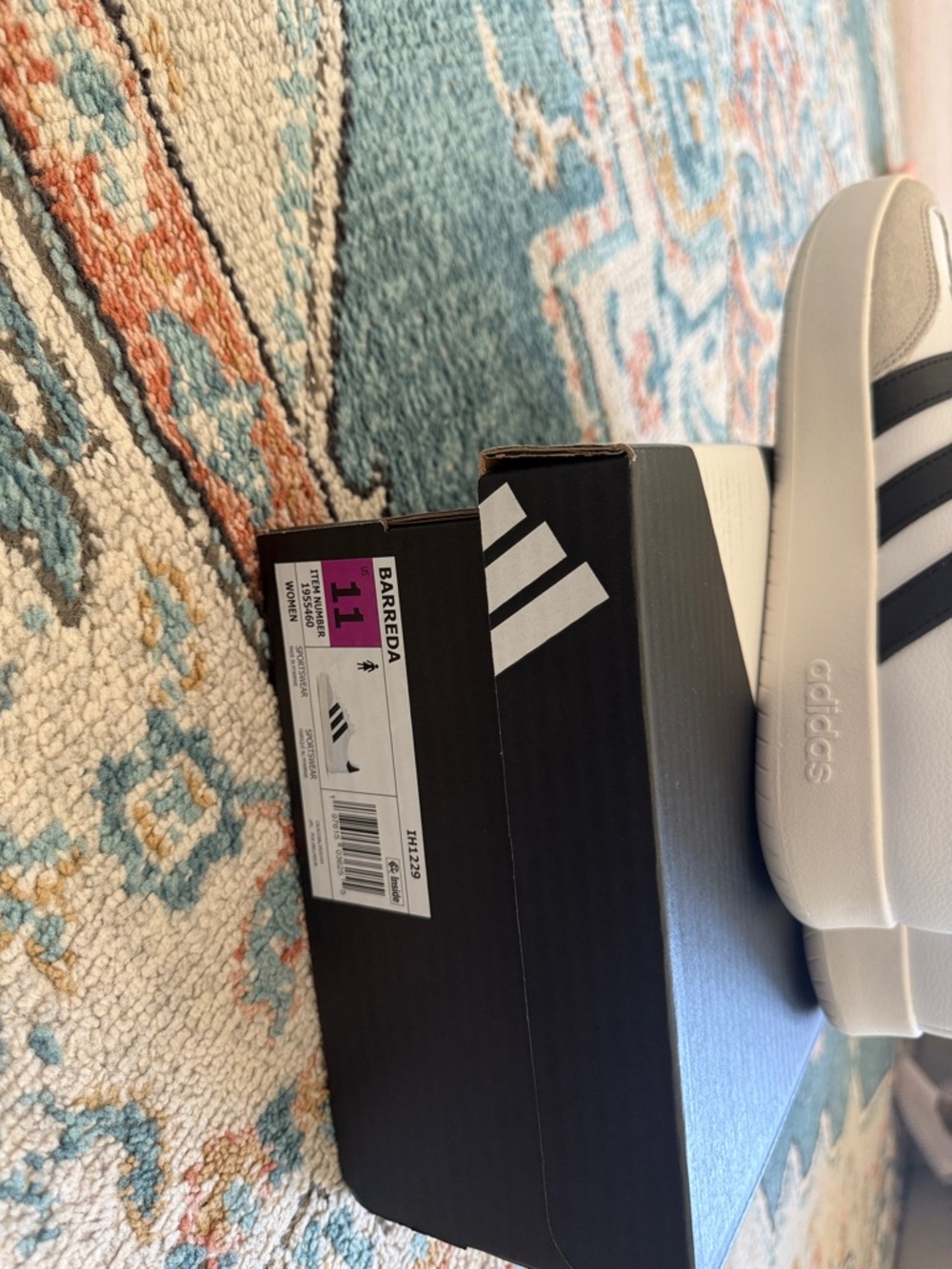 adidas White Sneakers with Black Three-Stripes - Picture 4 of 4